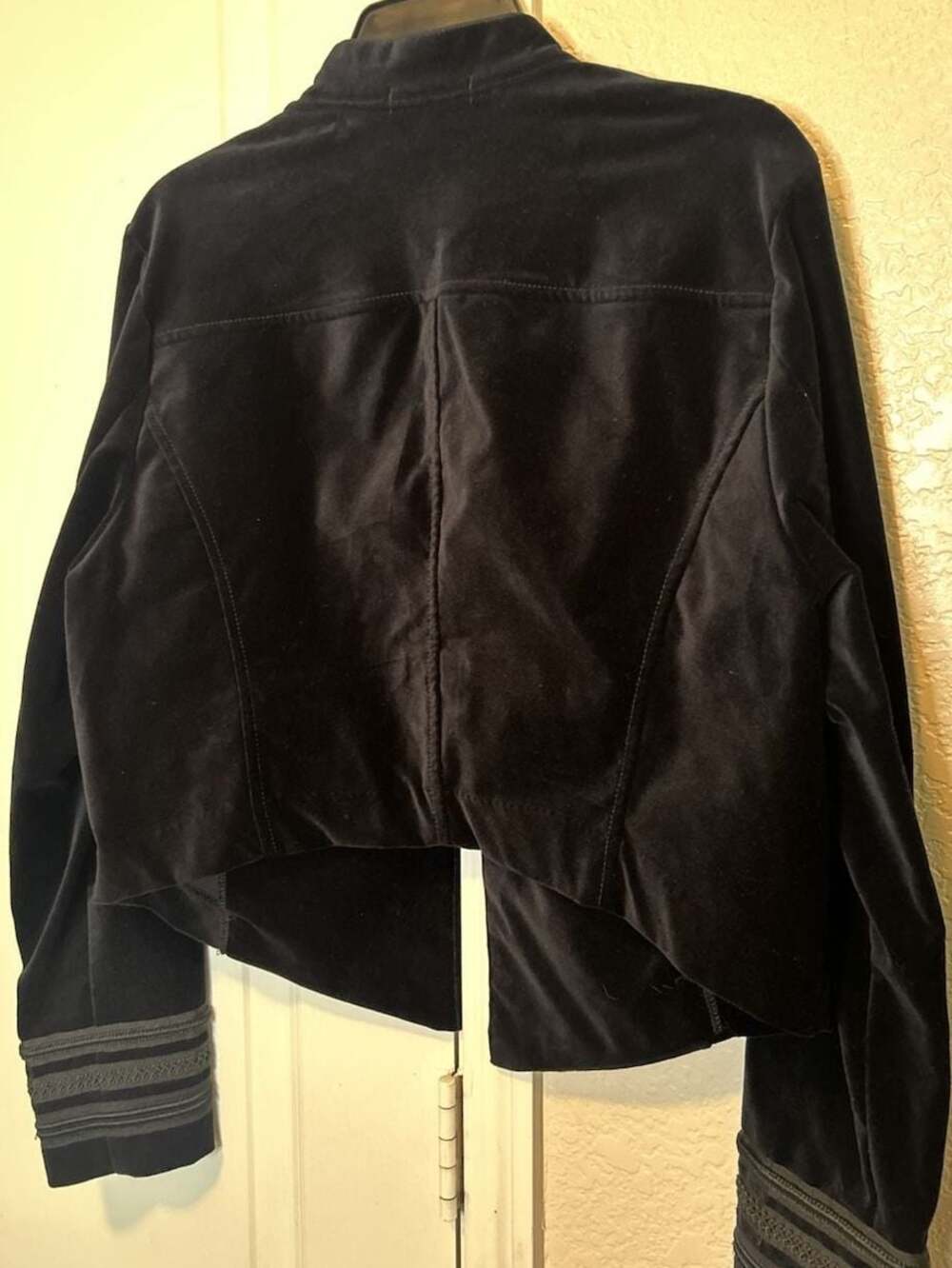 Torrid Black Velvet Military Style Jacket with Gold Button Details - Picture 10 of 11